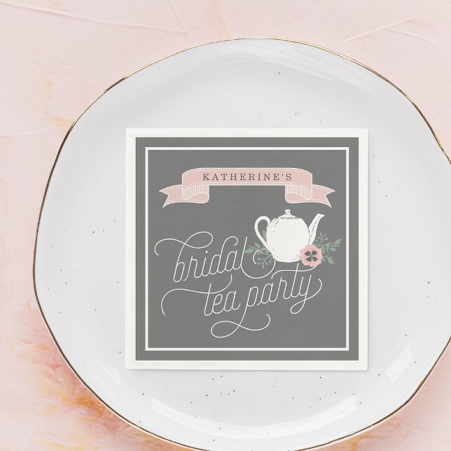 Serviette Jetable Thé doux | Tea Party de mariée personnalisée (Créateur téléchargé)