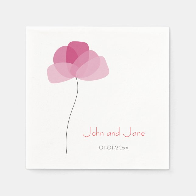 Serviette Jetable Thème fleur simple (Devant)