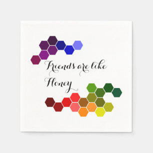 Serviette Jetable Thème Miel Avec Mots Positifs