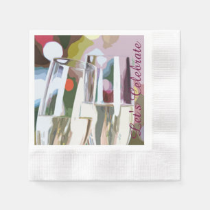 Serviette Jetable Toast en verre de Champagne