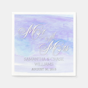 SERVIETTE JETABLE TONS DE BLUES MARIAGE DE COULEUR D'EAU