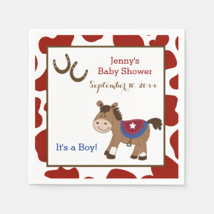 Serviette Jetable Tour Em Up Western Horse Napkins