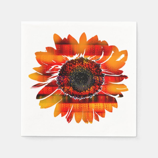 Serviette Jetable Tournesol Joliment Vibrant (Devant)