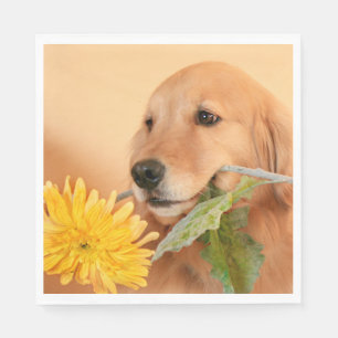 Serviette Jetable Tout le chien de golden retriever d'occasion avec