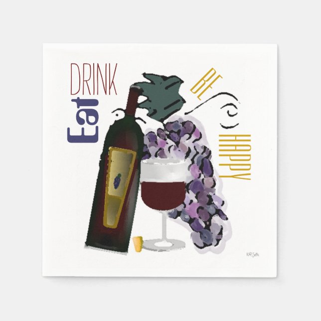 Serviette Jetable Tout raisin d'occasion dans le vin (Devant)