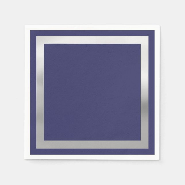 Serviette Jetable Toute couleur avec bordure "Argent" (Devant)