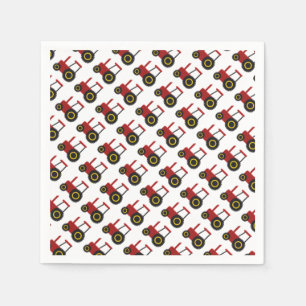 Serviette Jetable Tracteur rouge