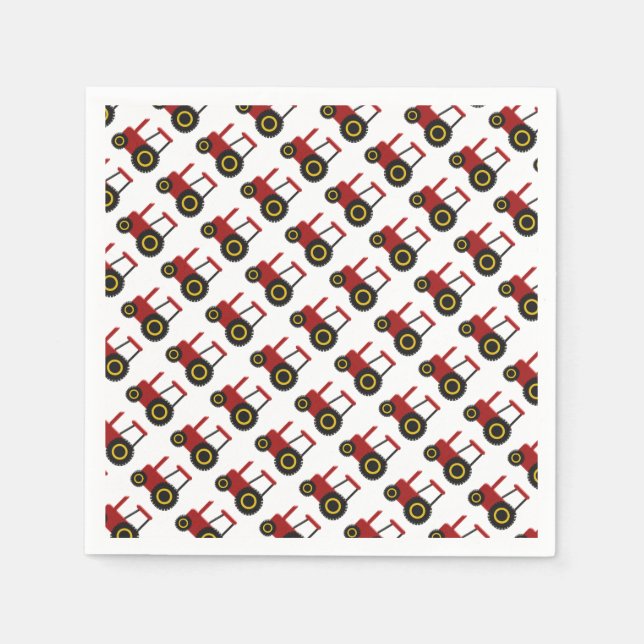 Serviette Jetable Tracteur rouge (Devant)