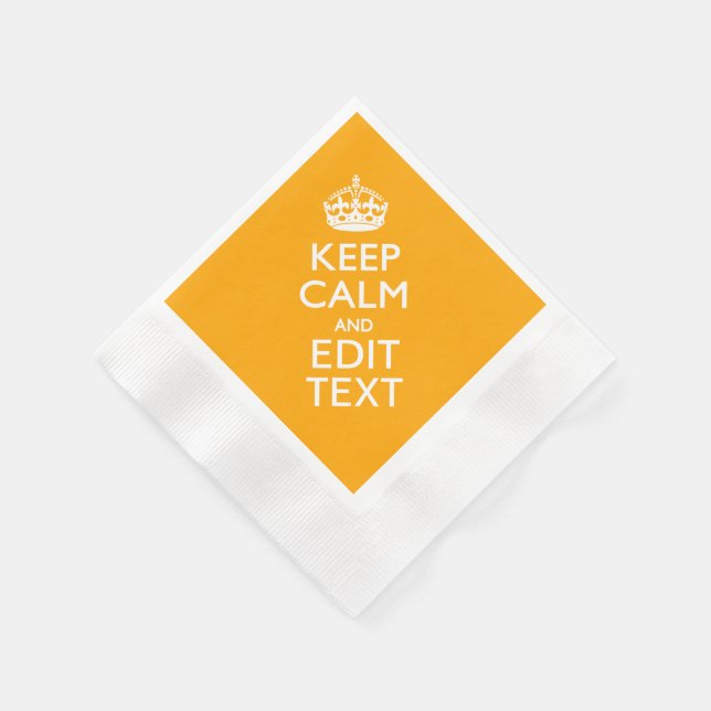 Serviette Jetable Traffic Yellow Background Keep Calm And Your Text (Coin)