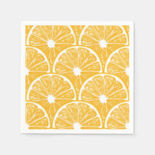 Serviette Jetable Tranches orange, motif de fruits tropicaux