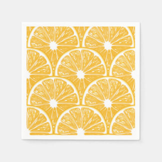 Serviette Jetable Tranches orange, motif de fruits tropicaux