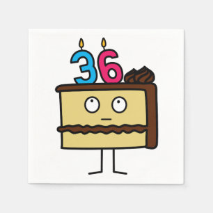 Serviette Jetable trente-sixième Gâteau d'anniversaire avec des