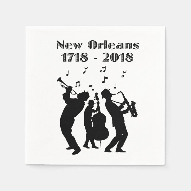 Serviette Jetable Tricentenaire historique de la Nouvelle-Orléans (Devant)