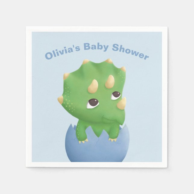 Serviette Jetable Tricératops Dinosaur Baby shower Fournitures (Devant)