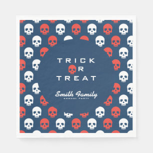 Serviette Jetable Trick d'Halloween ou traiter les mignons crânes.