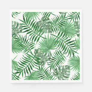 Serviette Jetable Tropical Green Palm Feuille Summer Art Motif