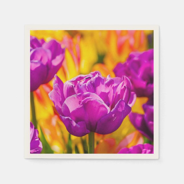 Serviette Jetable Tulipes Enchanter Violet (Devant)
