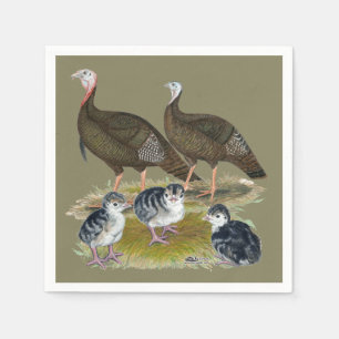 Serviette Jetable Turkeys Eastern Wild Family