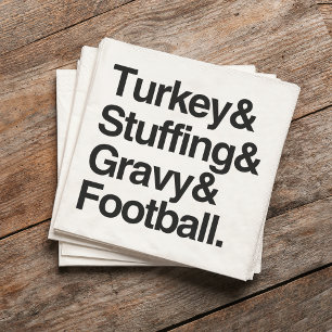 Serviette Jetable Turquie & farce & Gravité & Football Thanksgiving