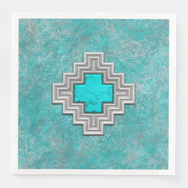 Serviette Jetable Turquoise du sud-ouest (Devant)