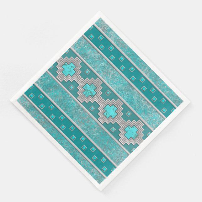 Serviette Jetable Turquoise du sud-ouest (Coin)