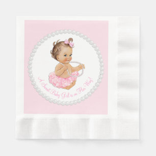 Serviette Jetable Tutu rose ballerine perle Baby Shower