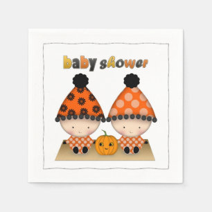 Serviette Jetable Twins Automne Automne Halloween Baby shower