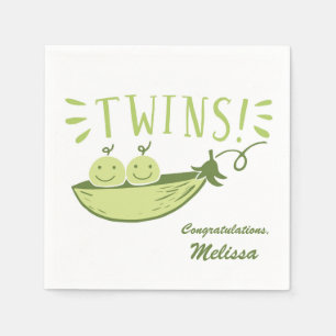 Serviette Jetable Twins Peas dans un Baby shower de pois Napkin