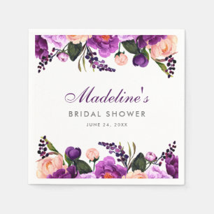 Serviette Jetable Ultra violet violet Fête des mariées florale P