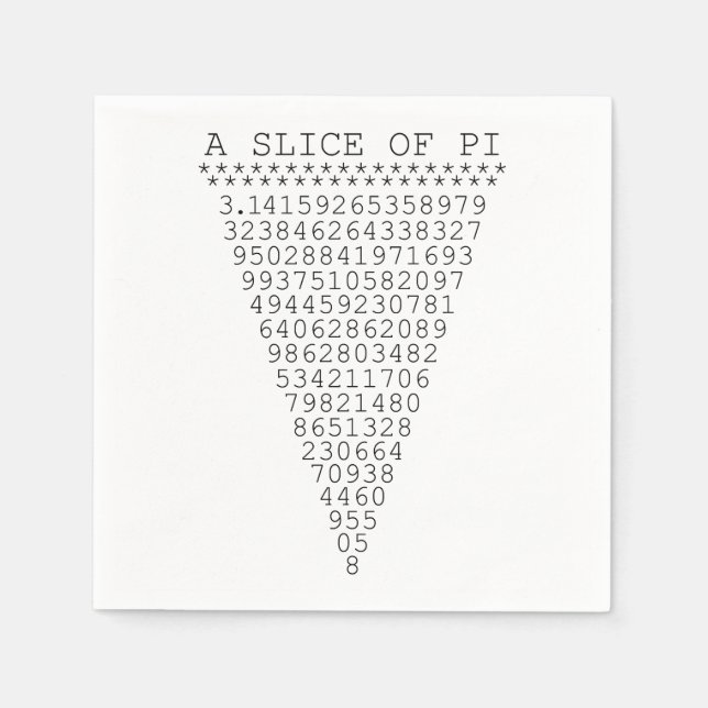 Serviette Jetable Une tranche de présentation Pi (Devant)