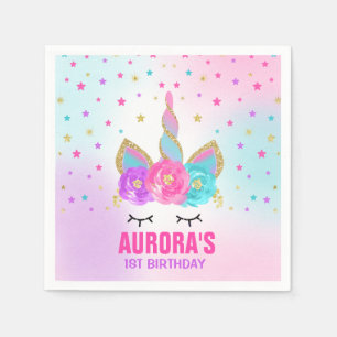 Serviette Jetable Unicorn Anniversaire de la fête Napkin Whimsical U