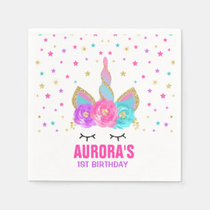 Serviette Jetable Unicorn Anniversaire de la fête Napkin Whimsical U