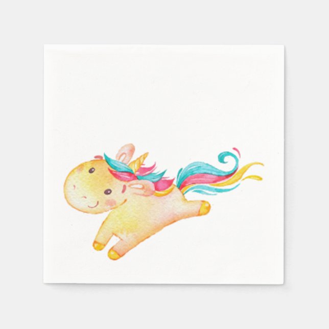Serviette Jetable Unicorne (Devant)