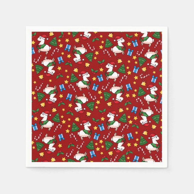 Serviette Jetable Vacances Llama folie (Devant)