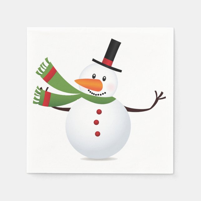 Serviette Jetable Vague Carotte Nez Snowman (Devant)