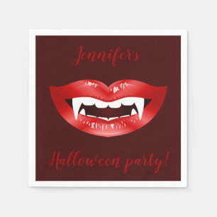 Serviette Jetable Vampire Bouche personnalisée Halloween Texte de la