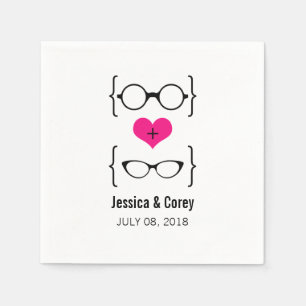 Serviette Jetable Verres Geeky rose Papier