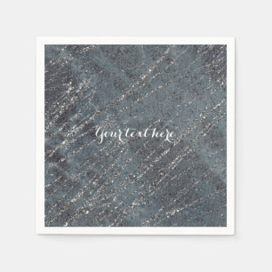 Serviette Jetable Vert Noir Gris Marbre Moderne Designer Party
