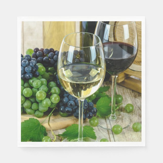 Serviette Jetable Vin fin, âge à la perfection (Devant)