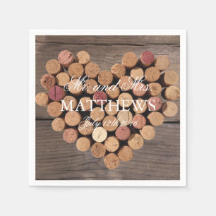 Serviette Jetable Vin Rustique Cork Mariage Cocktail Serviettes