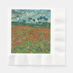 Serviette Jetable Vincent Van Gogh Poppy Field Floral Art Vintage