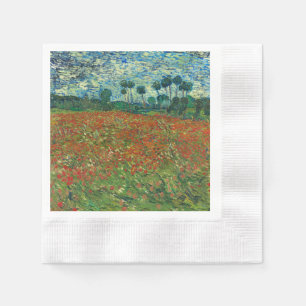 Serviette Jetable Vincent Van Gogh Poppy Field Floral Art Vintage