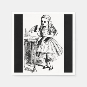 Serviette Jetable Vintage Alice au pays des merveilles Buvez-moi Pap