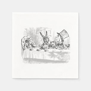 Serviette Jetable Vintage Alice au Pays des merveilles Papier Tea Pa