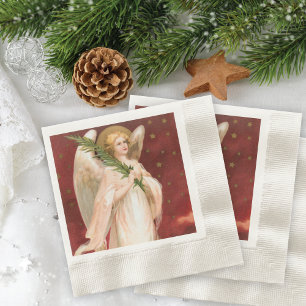 Serviette Jetable Vintage Angel Spruce Branch