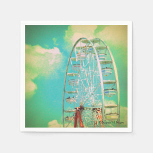 Serviette Jetable Vintage Carnival Ferris Wheel - Cocktail Napkins