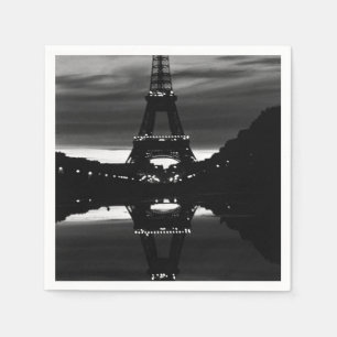 Serviette Jetable Vintage France Paris Eiffel tour reflet 1970