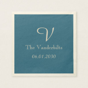 Serviette Jetable Vintage Peacock Monogramme Mariage Napkin