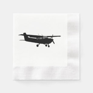 Serviette Jetable Vol noir classique de silhouette de Cessna