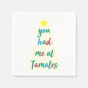 Serviette Jetable Vous M'Avez Eu À Tamales Hispanic Christmas Napkin